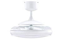 EVO1 48 Inch 1 Light White Fan with Retractable Blades and LED