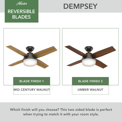 44 inch Dempsey Noble Bronze Ceiling Fan with LED Light Kit and Handheld Remote
