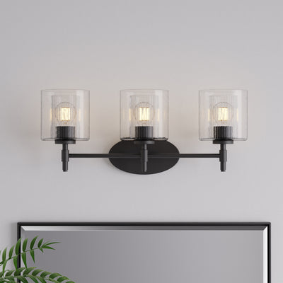 23.5'' Solventa Matte Black 3 Light Bath Vanity
