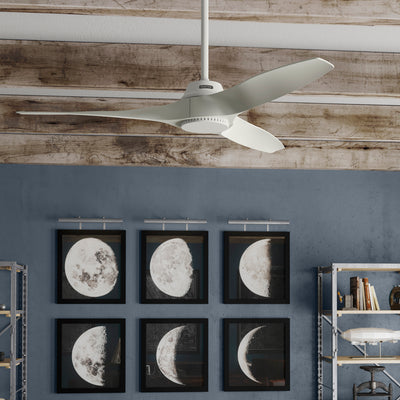 52 inch Mosley Fresh White Damp Rated Ceiling Fan and Wall Control