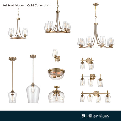 5'' Ashford Modern Gold 1 Light Wall Sconce