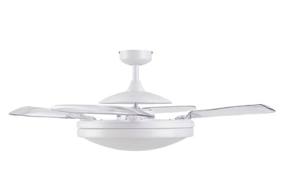 EVO2 48 Inch 3 Light White Fan with Retractable Blades