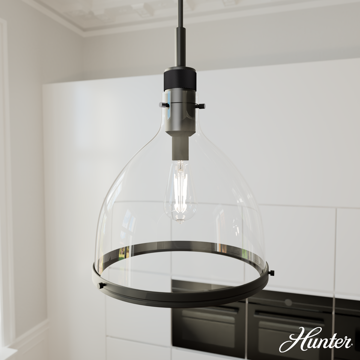 Vidria 20-inch 3-light Brushed Nickel Round Pendant Cluster with Clear Glass