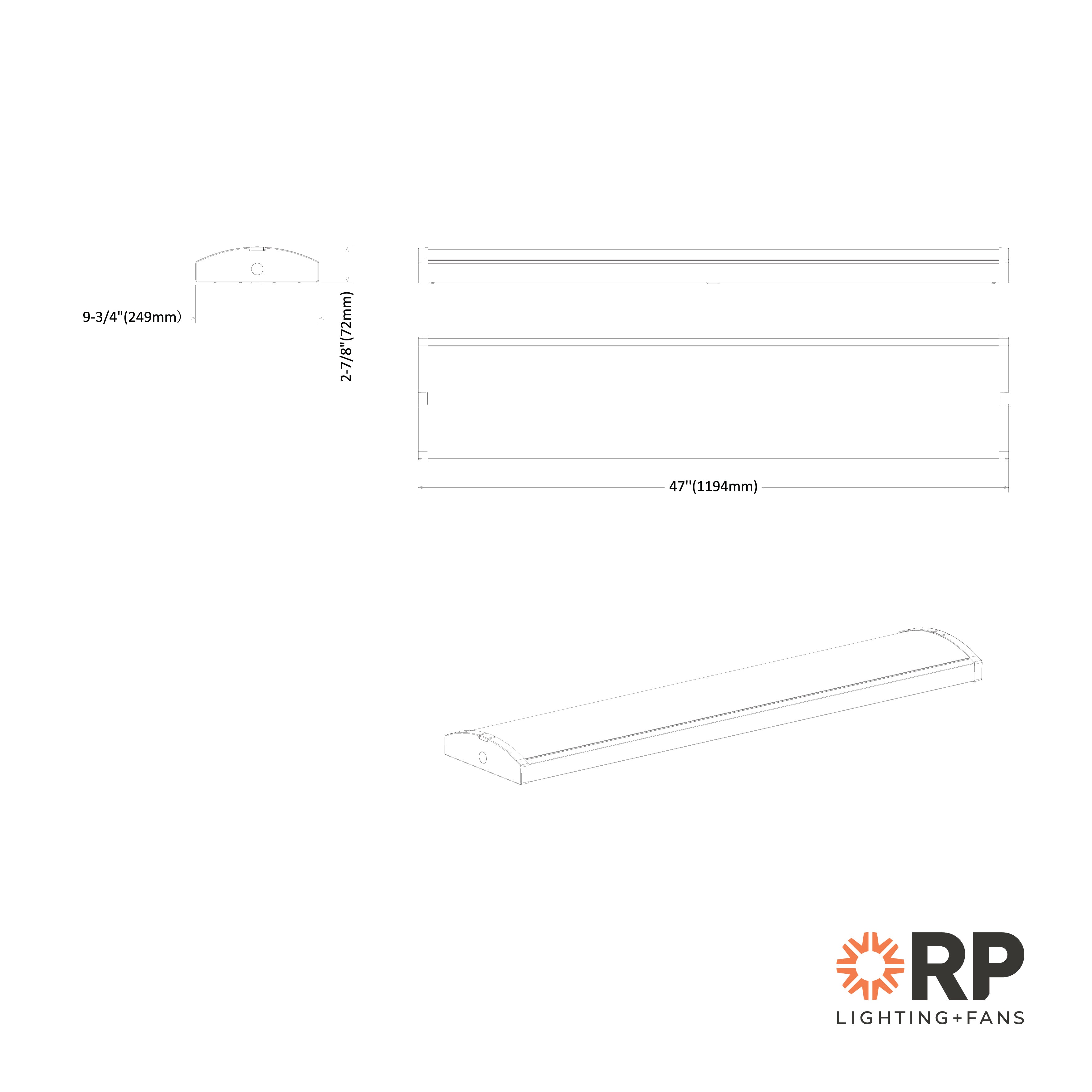 4-foot White Wrap Linear Light with 3-CCT Selectable White and Selectable Wattage