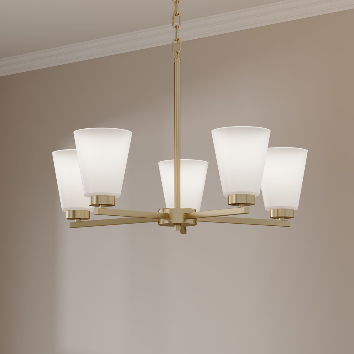14.75'' Strayhan Modern Gold 5 Light Chandelier