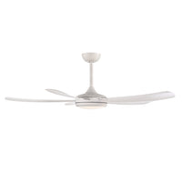 Airstra 52'' 5 Blades Matte White Led indoor & Outdoor DC Ceiling Fan With Wall Control