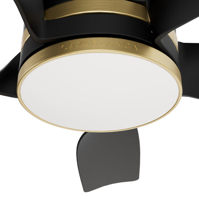 Casablanca 52 inch Julia ENERGY STAR® Matte Black Damp Rated Ceiling Fan with LED Light Kit and Wall Control and Handheld Remote