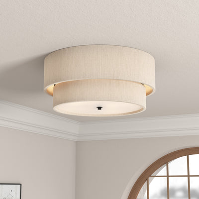 8'' Helbert Matte Black 4 Light Flush Mount