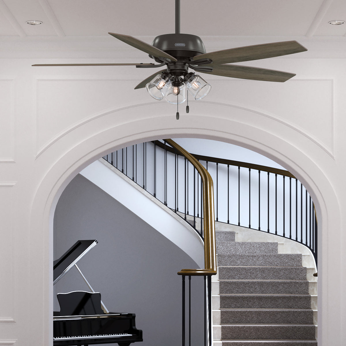 60 inch Dondra ENERGY STAR® Noble Bronze Ceiling Fan with LED Light Kit and Pull Chain