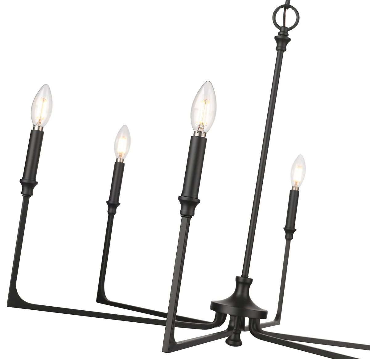 24'' Azara Matte Black 6 Light Chandelier