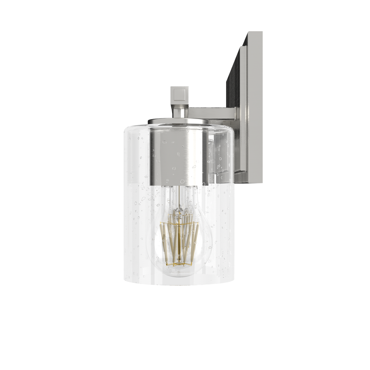 Kerrison 12-inch 3-light Brushed Nickel Vanity Light with Seeded Glass