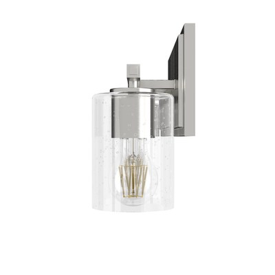 Kerrison 12-inch 3-light Brushed Nickel Vanity Light with Seeded Glass