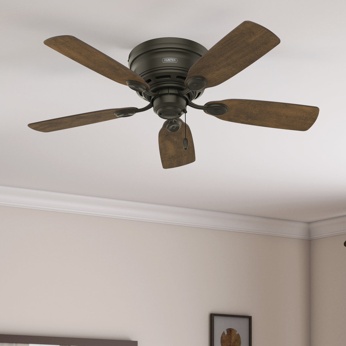 42 inch Low Profile New Bronze Low Profile Ceiling Fan and Pull Chain