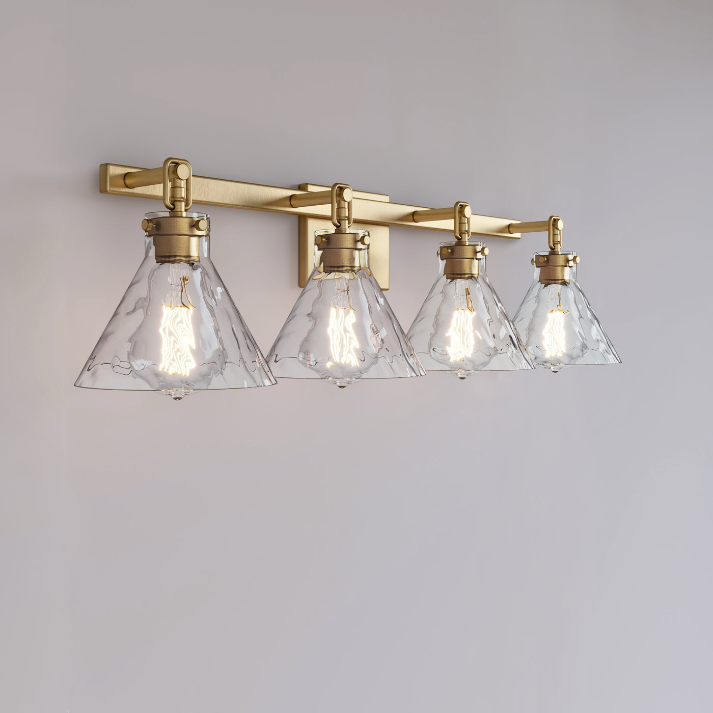34.75'' Barlon Vintage Brass 4 Light Bath Vanity