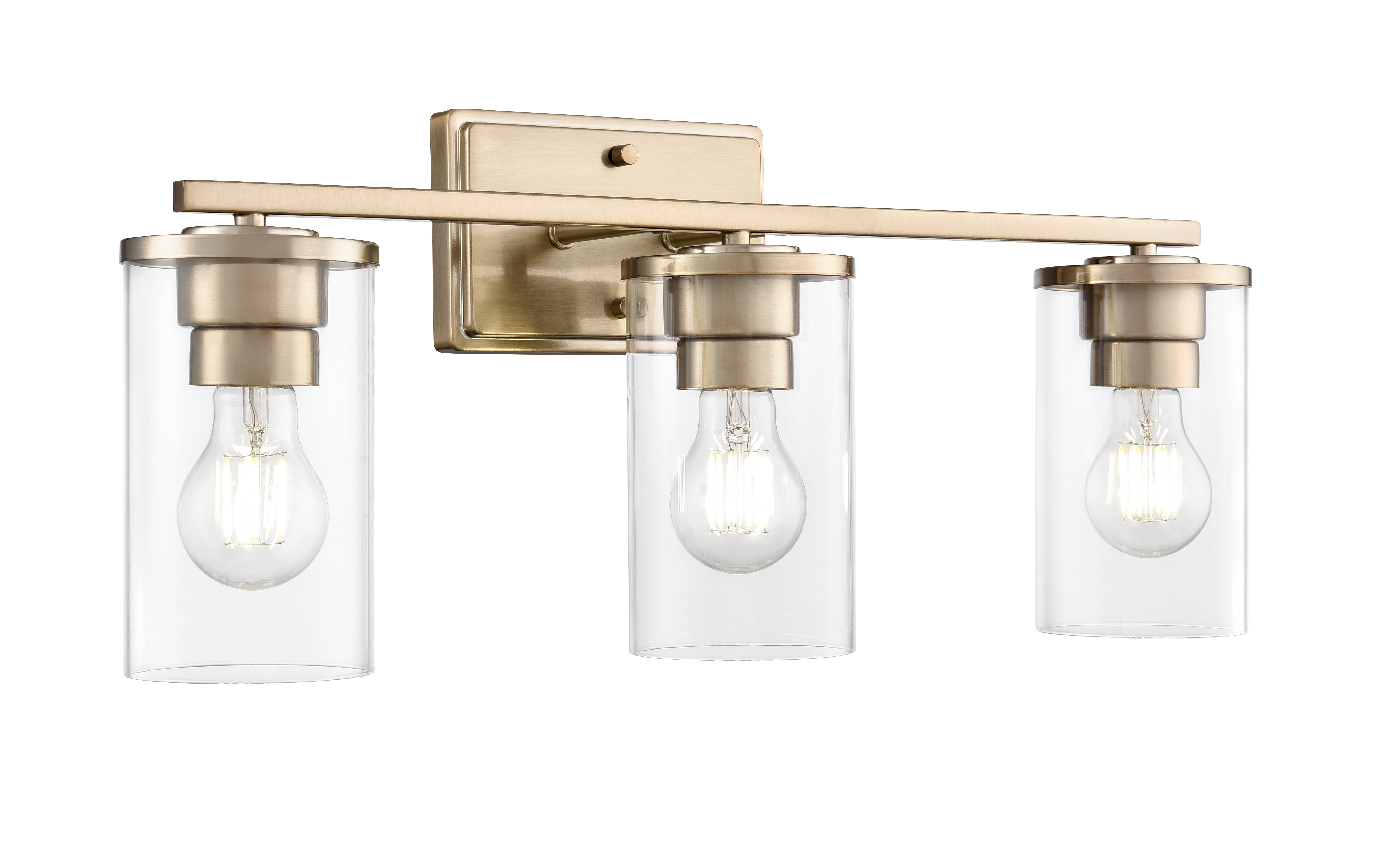 22-inch Verlana Modern Gold 3-Light Clear Glass Bathroom Vanity Light