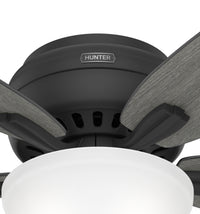 52 inch Newsome Matte Black Low Profile Ceiling Fan with LED Light Kit and Pull Chain