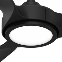 52 inch Zentech Wi-Fi ENERGY STAR® Matte Black Damp Rated Ceiling Fan with LED Light Kit and Remote