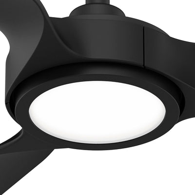 52 inch Zentech Wi-Fi ENERGY STAR® Matte Black Damp Rated Ceiling Fan with LED Light Kit and Remote