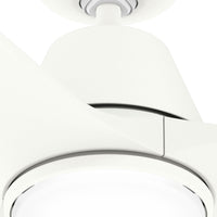 44 inch Aeronaut  Wi-Fi ENERGY STAR® Matte White Damp Rated Ceiling Fan with LED Light Kit