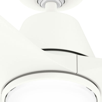 44 inch Aeronaut  Wi-Fi ENERGY STAR® Matte White Damp Rated Ceiling Fan with LED Light Kit