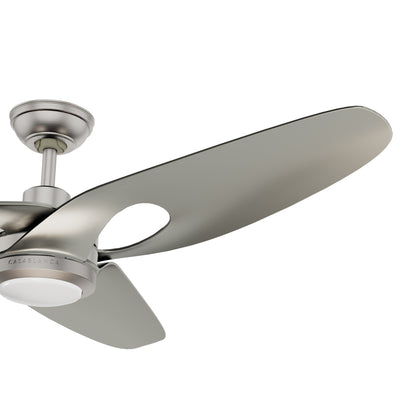 Casablanca 60 inch Inez ENERGY STAR® Brushed Nickel Damp Rated LED Ceiling Fan with Wall Control and Handheld Remote