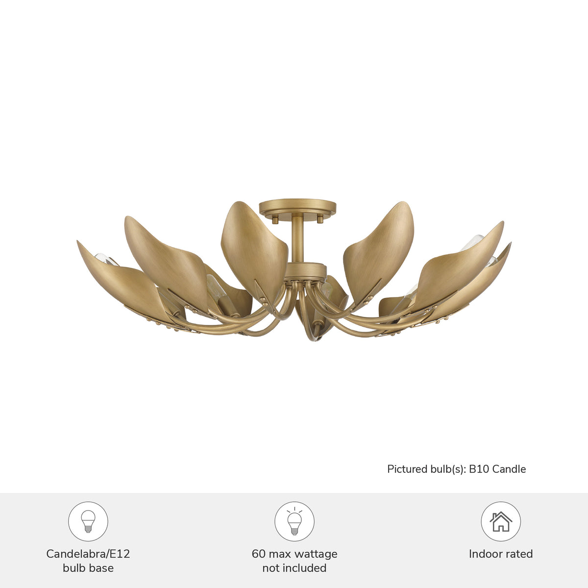 Juneway 28-inch 10-light Luxe Gold Flush Mount Ceiling Light with Luxe Gold Metal Shade