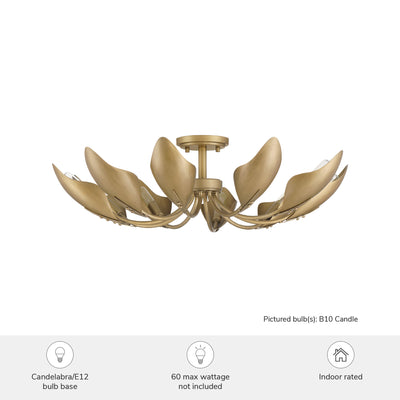 Juneway 28-inch 10-light Luxe Gold Flush Mount Ceiling Light with Luxe Gold Metal Shade