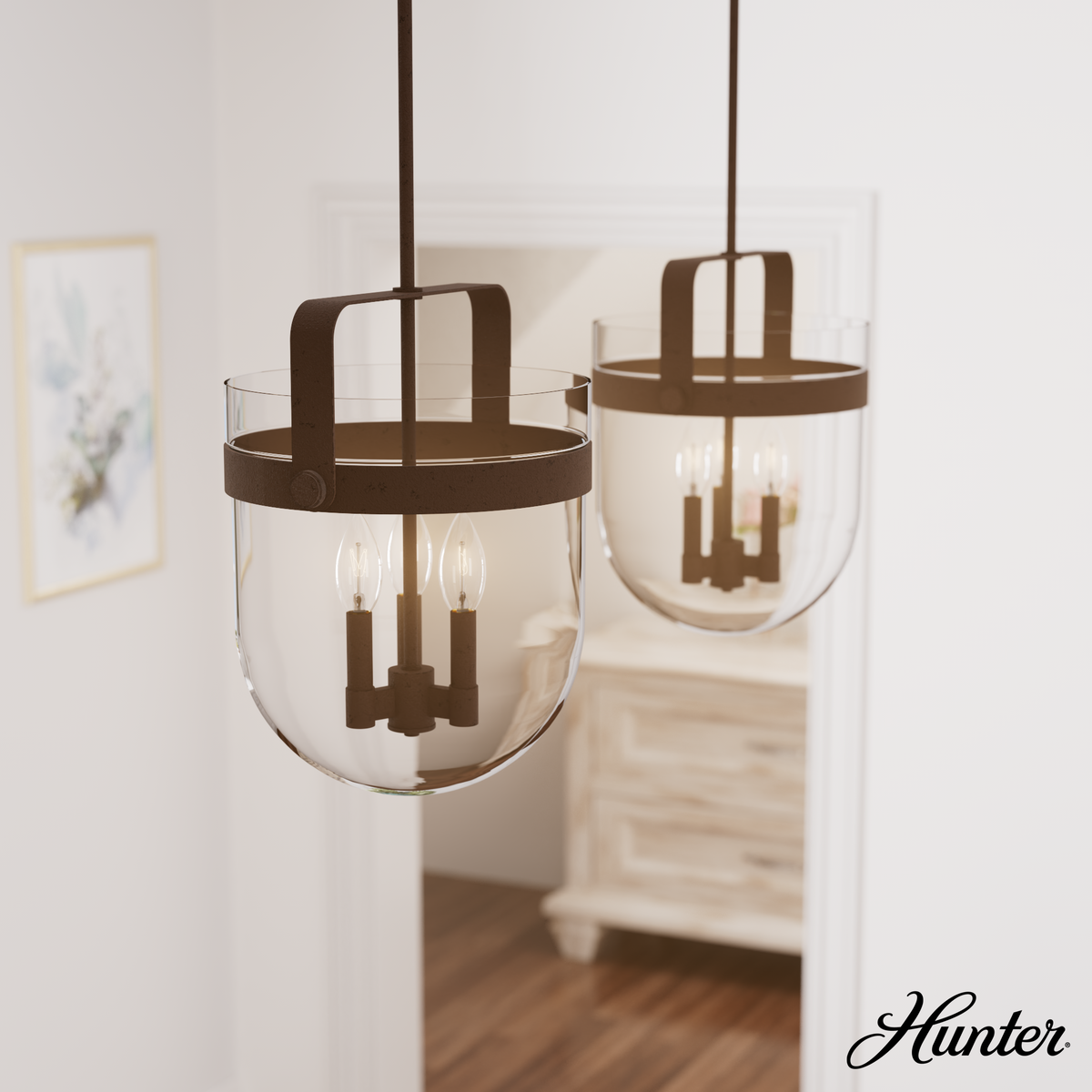 Lochemeade 26-inch 5-light Brushed Nickel Chandelier with Seeded Glass