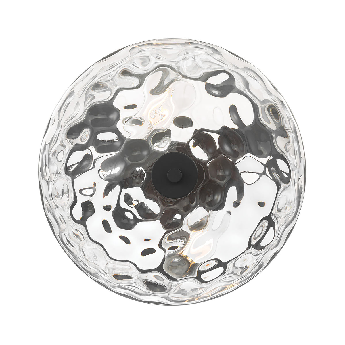 13'' Clarvyn Matte BlackClear Stone Water 2 Light Semi-Flush Mount
