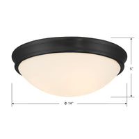 5'' Baumann Matte Black 3 Light Flush Mount