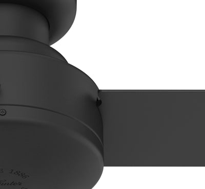 44 inch Presto Matte Black Low Profile Ceiling Fan and Wall Control