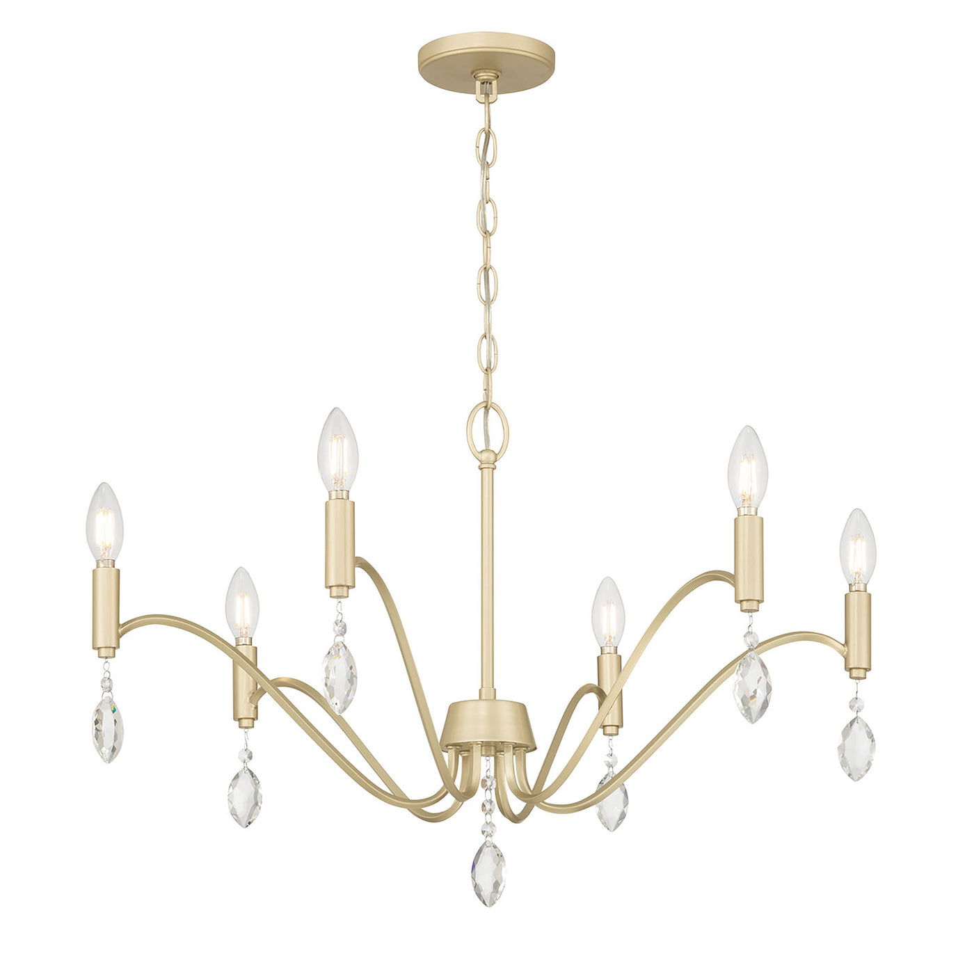 18'' Aureline Aged Silver 6 Light Chandelier