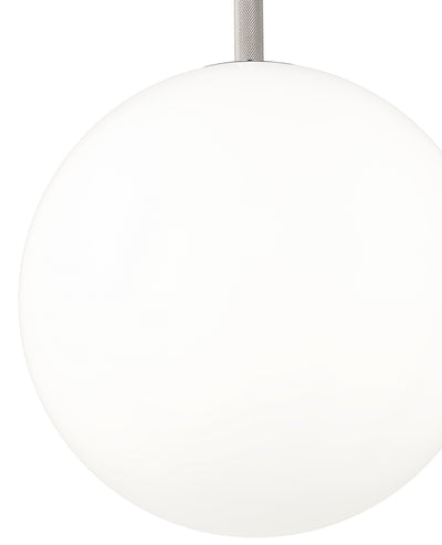 12-inch Kairo Polished Nickel 1-Light Shiny Opal Glass Pendant Light