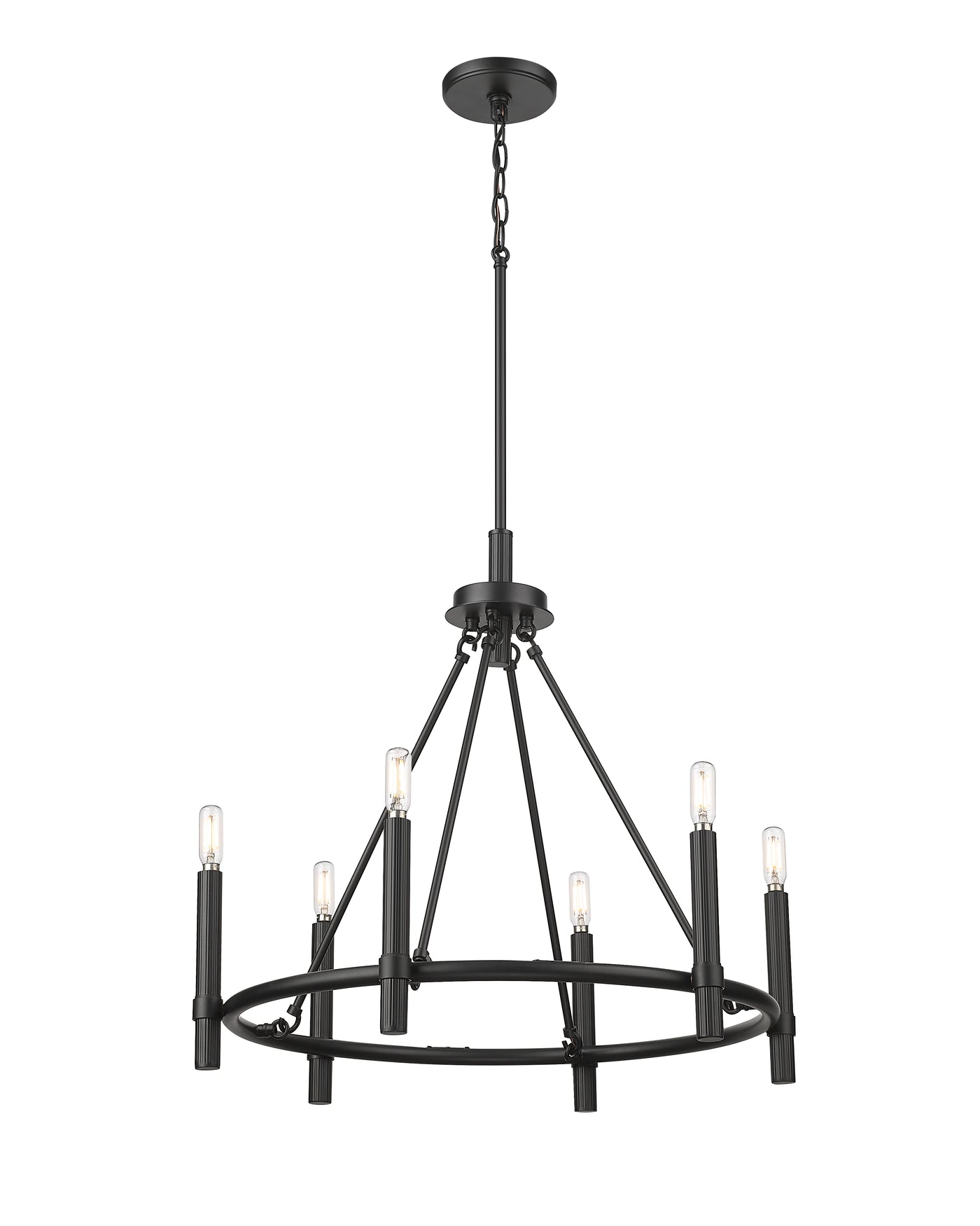 23.25'' Skyva Matte Black 6 Light Chandelier