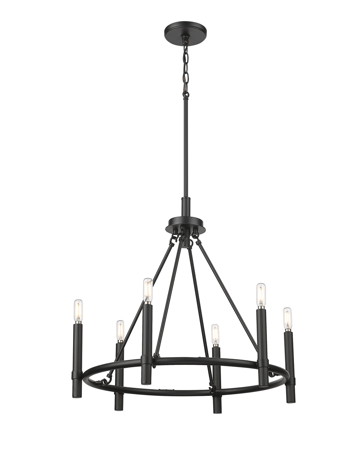 23.25'' Skyva Matte Black 6 Light Chandelier