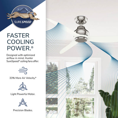 Casablanca 52 inch Eyla ENERGY STAR® Brushed Nickel Ceiling Fan and Wall Control and Handheld Remote