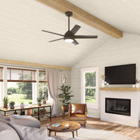 52 inch Skyflow Matte Bronze WeatherMax Indoor / Outdoor Ceiling Fan with LED Light Kit and Wall Control