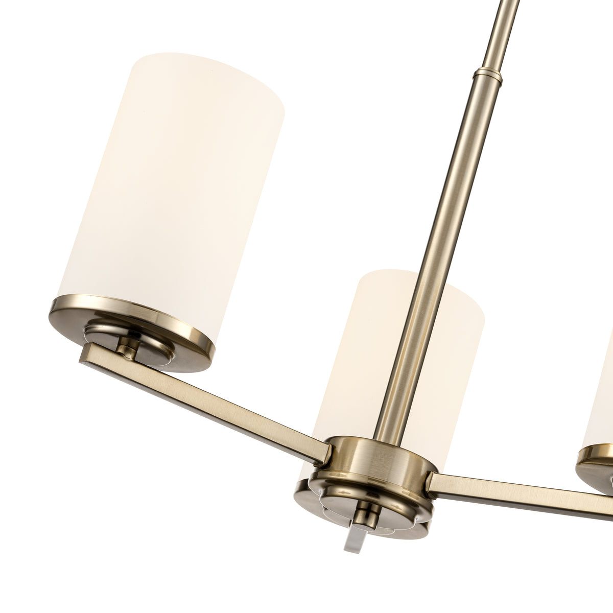 19-inch Verlana Modern Gold 3-Light Etched White Glass Chandelier