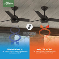 52 inch Cassius Premier Bronze Damp Rated Ceiling Fan and Pull Chain