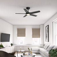 44 inch Zentech Wi-Fi ENERGY STAR® Matte Black Damp Rated Ceiling Fan with LED Light Kit and Handheld