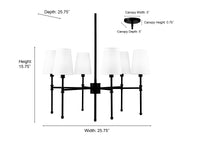 15.75'' Adorra Matte Black 6 Light Chandelier
