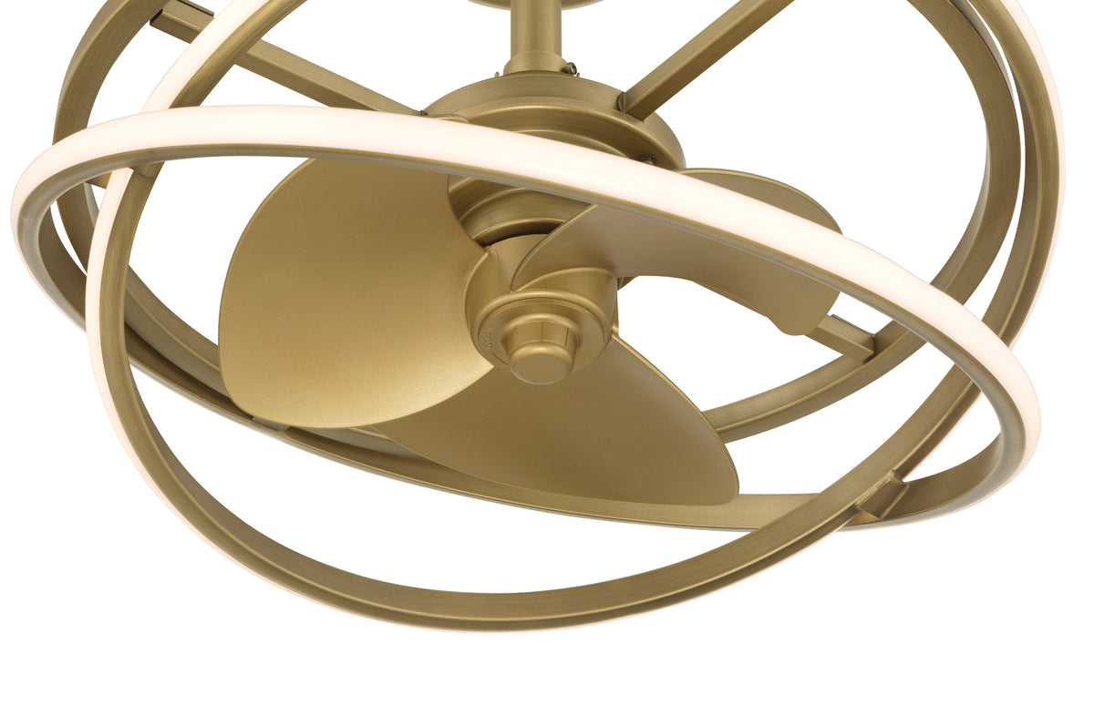 20 inch Cirro Fandelier Luxe Gold Ceiling Fan with LED Light Kit and Handheld Remote