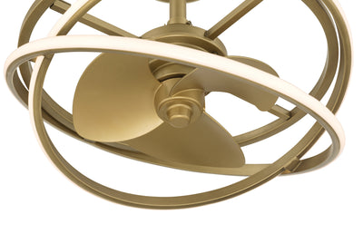 20 inch Cirro Fandelier Luxe Gold Ceiling Fan with LED Light Kit and Handheld Remote