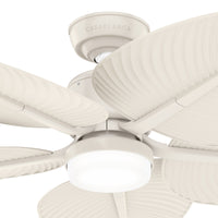Casablanca 52 inch Coveview ENERGY STAR® Cream Damp Rated Ceiling Fan with LED Light Kit and Wall Control and Handheld Remote
