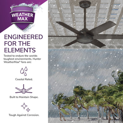 52 inch Jetty Noble Bronze WeatherMax Indoor / Outdoor Ceiling Fan and Wall Control