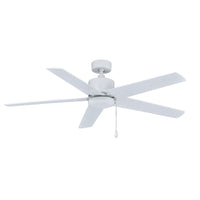52 Inch Aldea V AC White Indoor Ceiling Fan 5-Blade Reversible