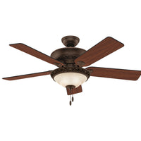 52 inch Italian Countryside P.A. Cocoa Ceiling Fan with LED Light Kit and Pull Chain