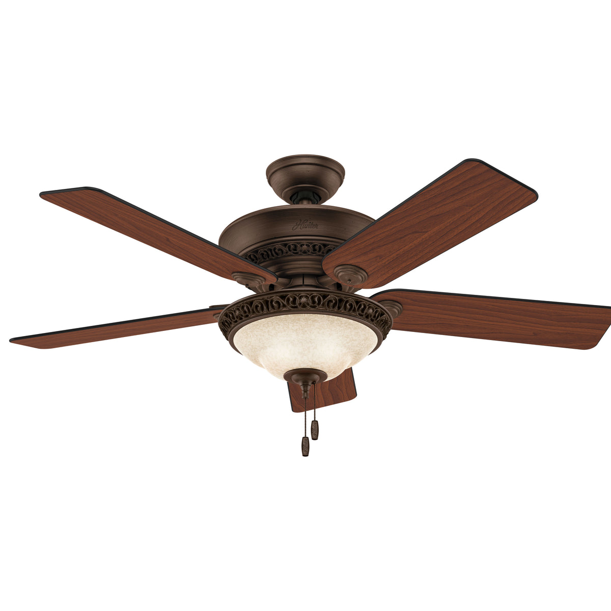 52 inch Italian Countryside P.A. Cocoa Ceiling Fan with LED Light Kit and Pull Chain
