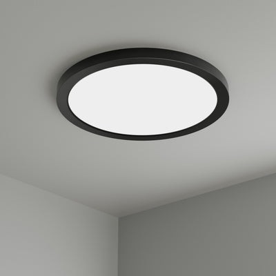 15-inch Matte Black Flush Mount Light