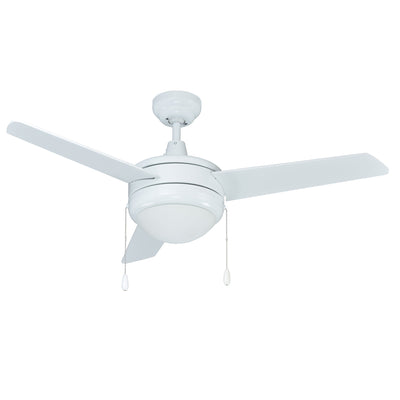 44 Inch Contempo II AC White Indoor Ceiling Fan 3-Blade Reversible